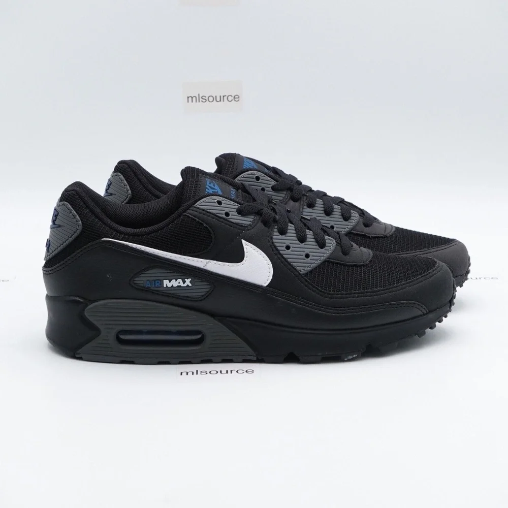 NEW Size 10 Men's Nike Air Max 90 J22 Sneakers DR0145-002 Black/White/Marina
